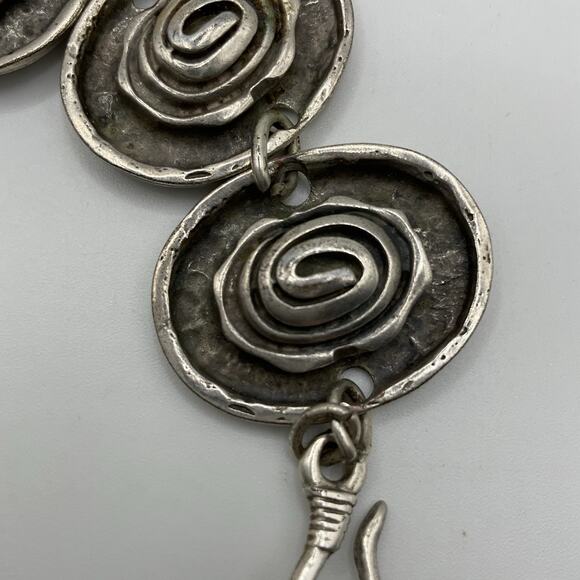 Vintage Seraglio Silver Tone Bracelet 6–7.5” • Egyptian/Middle Eastern Motif - Picture 12 of 14